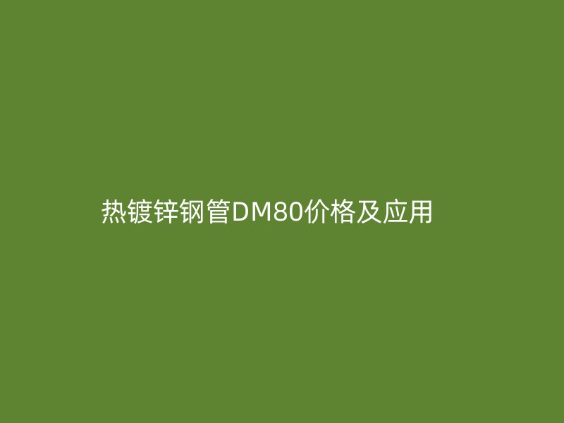 熱鍍鋅鋼管DM80價格及應用    