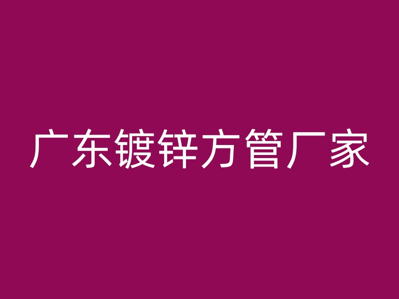 廣東鍍鋅方管廠家