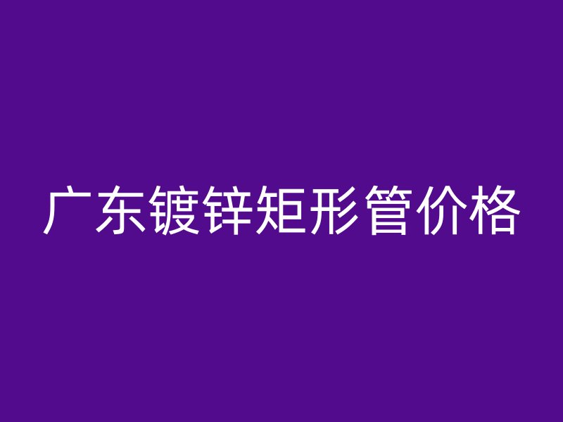 廣東鍍鋅矩形管價格