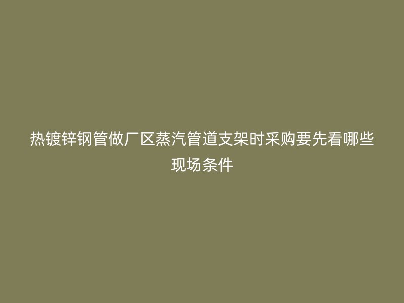 熱鍍鋅鋼管做廠區(qū)蒸汽管道支架時采購要先看哪些現(xiàn)場條件