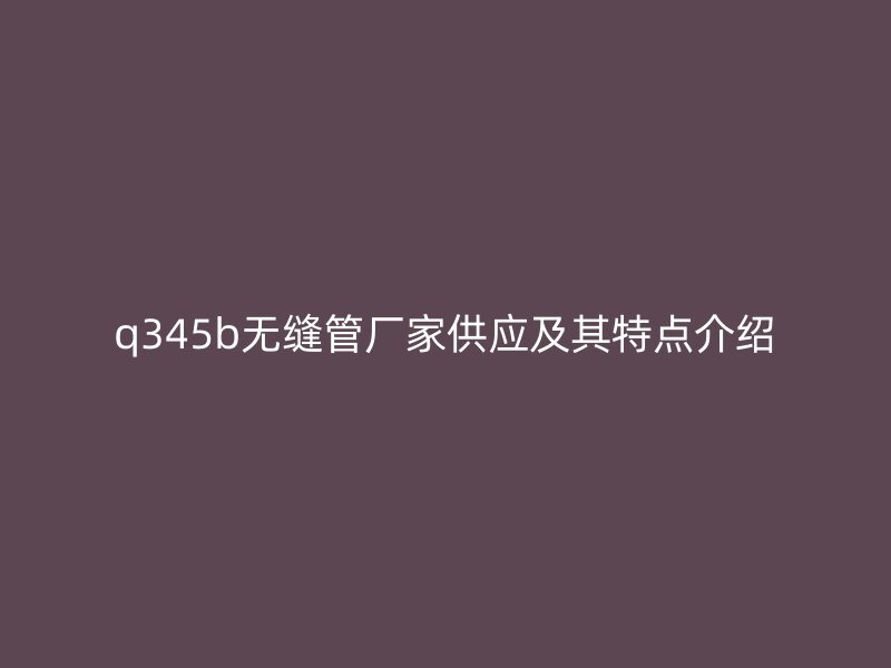 q345b無(wú)縫管廠家供應(yīng)及其特點(diǎn)介紹