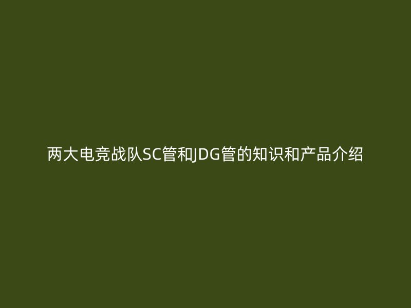 兩大電競(jìng)戰(zhàn)隊(duì)SC管和JDG管的知識(shí)和產(chǎn)品介紹