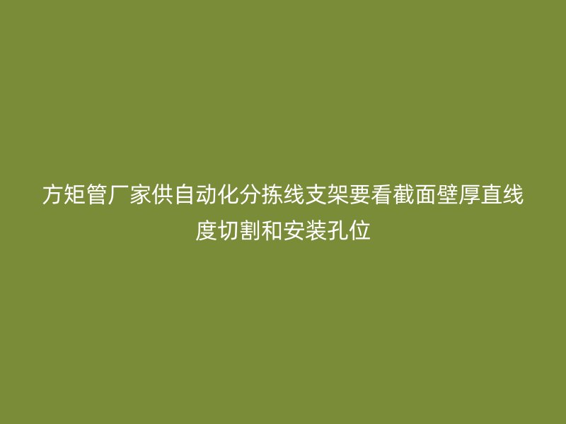 方矩管廠家供自動(dòng)化分揀線支架要看截面壁厚直線度切割和安裝孔位