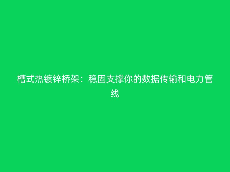 槽式熱鍍鋅橋架：穩(wěn)固支撐你的數(shù)據(jù)傳輸和電力管線