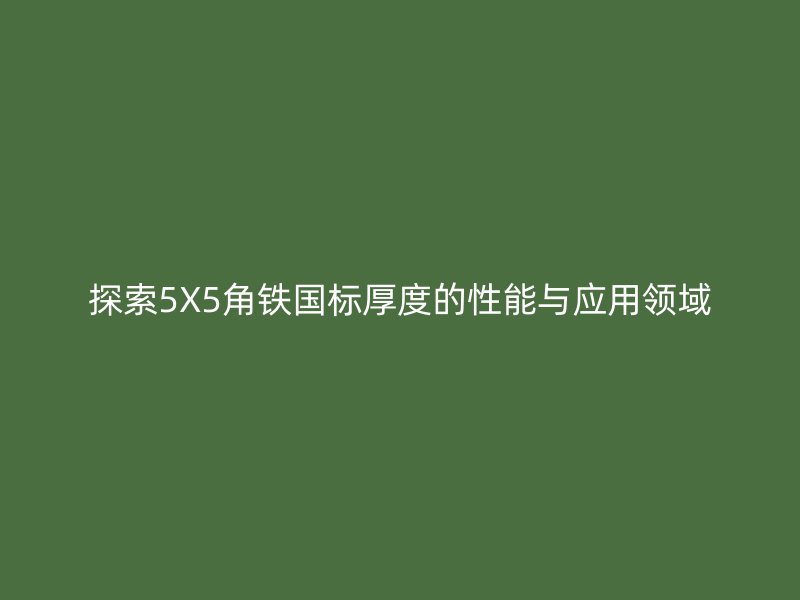 探索5X5角鐵國標(biāo)厚度的性能與應(yīng)用領(lǐng)域