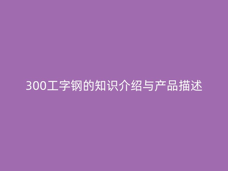 300工字鋼的知識(shí)介紹與產(chǎn)品描述